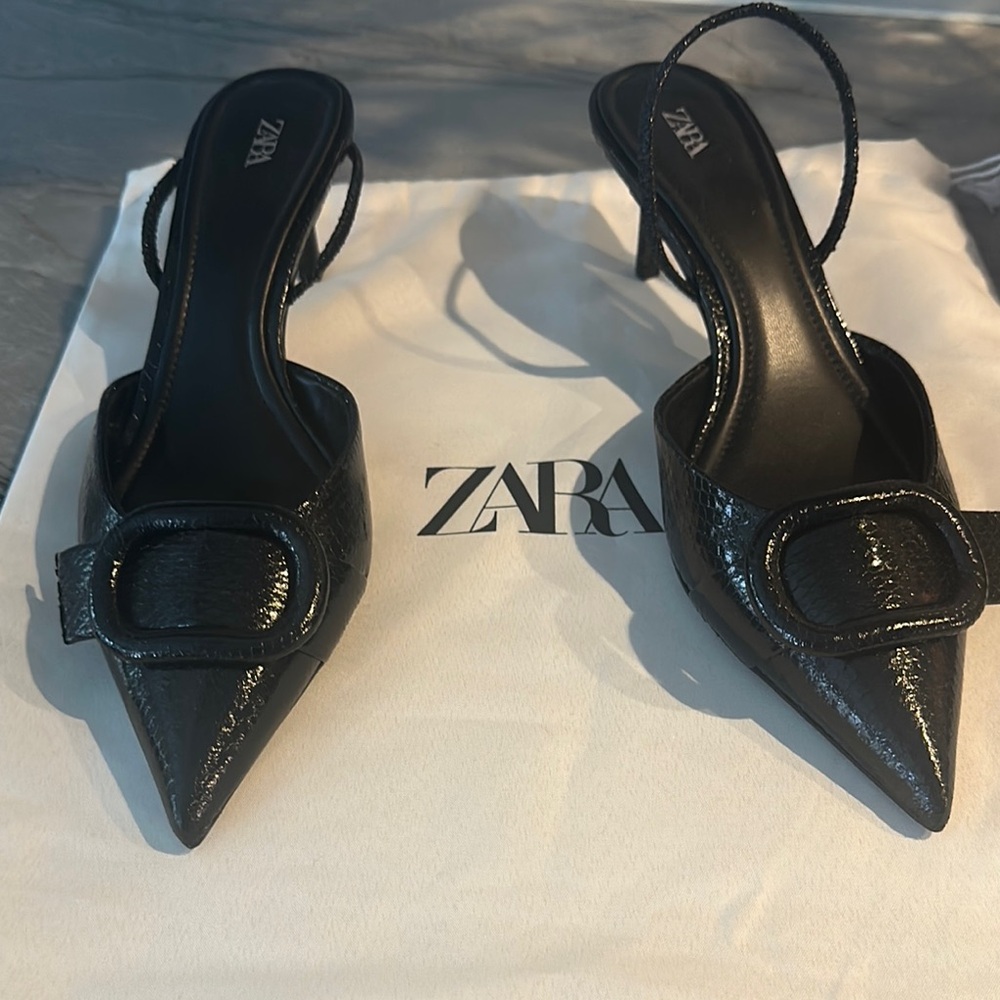 Zara Black Heeled Shoes